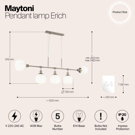 Подвесной светильник Maytoni MOD221-PL-05-N