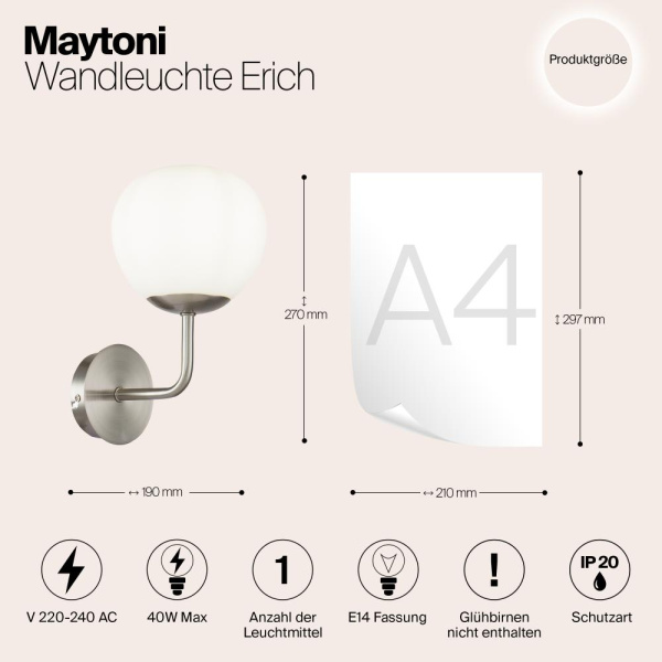 Настенный светильник (бра) Maytoni MOD221-WL-01-N