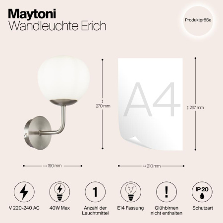 Настенный светильник (бра) Maytoni MOD221-WL-01-N
