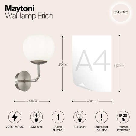 Настенный светильник (бра) Maytoni MOD221-WL-01-N