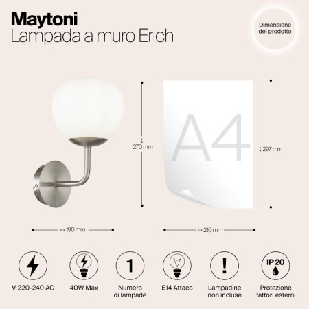 Настенный светильник (бра) Maytoni MOD221-WL-01-N