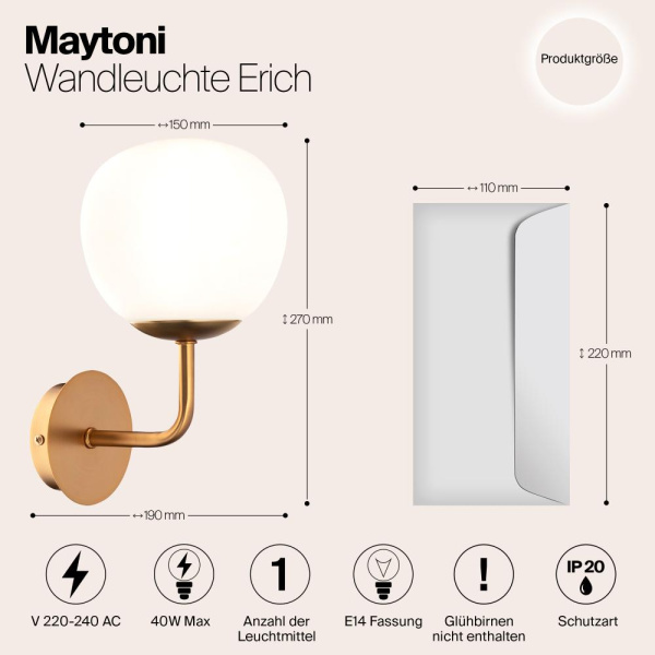 Настенный светильник (бра) Maytoni MOD221-WL-01-G