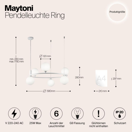 Подвесной светильник Maytoni MOD013PL-06W
