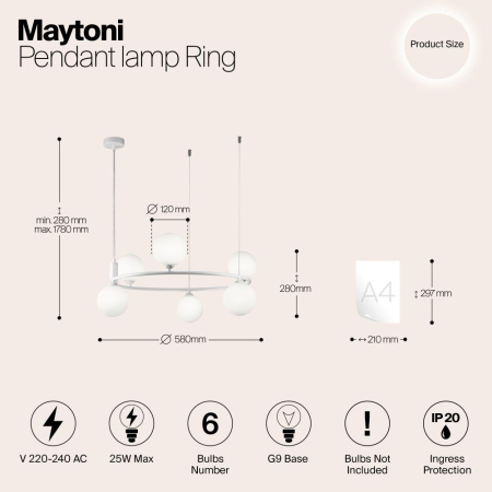 Подвесной светильник Maytoni MOD013PL-06W