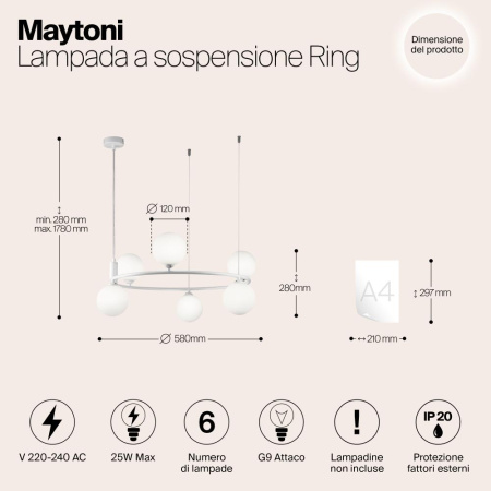 Подвесной светильник Maytoni MOD013PL-06W