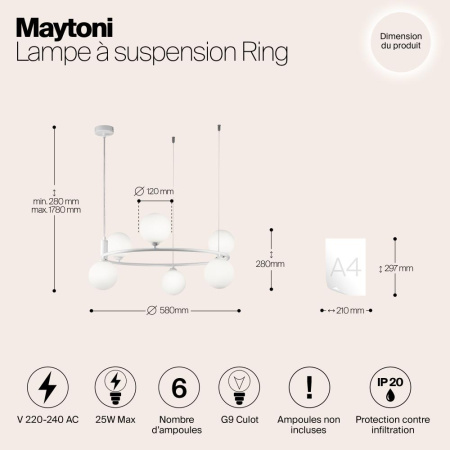 Подвесной светильник Maytoni MOD013PL-06W