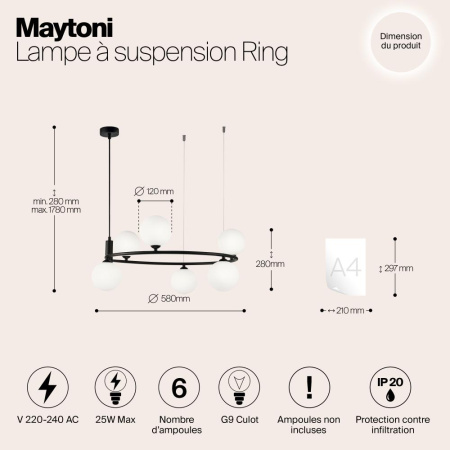 Подвесной светильник Maytoni MOD013PL-06B