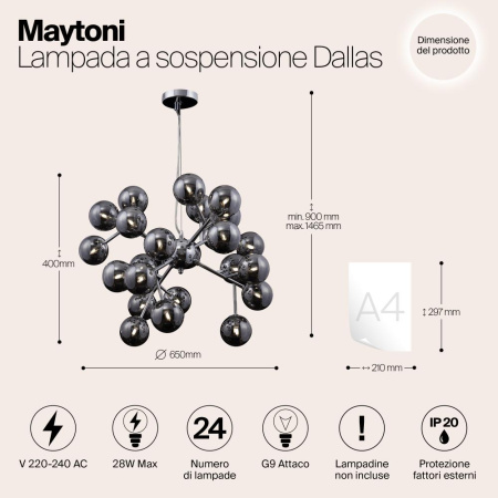 Подвесной светильник Maytoni MOD545PL-24G