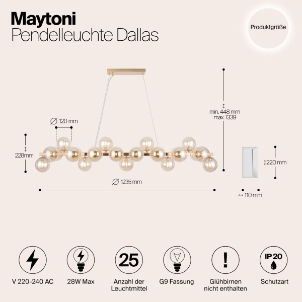 Подвесной светильник Maytoni MOD547PL-25G