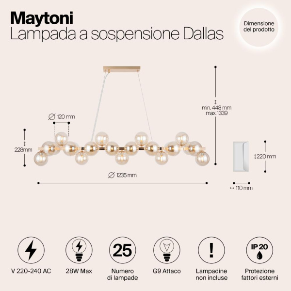 Подвесной светильник Maytoni MOD547PL-25G