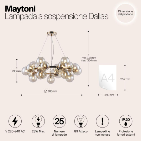 Подвесной светильник Maytoni MOD548PL-25G