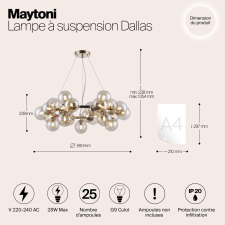 Подвесной светильник Maytoni MOD548PL-25G