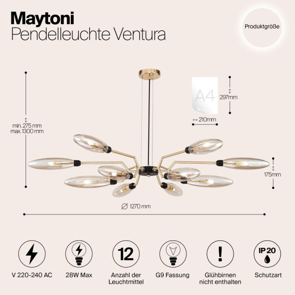 Подвесной светильник Maytoni MOD012CL-12G