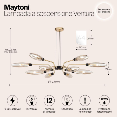 Подвесной светильник Maytoni MOD012CL-12G