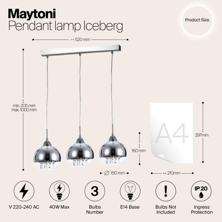Подвесной светильник Maytoni P012-PL-03-N