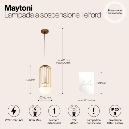 Подвесной светильник Maytoni P362PL-01G