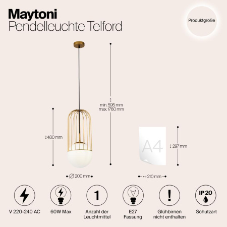 Подвесной светильник Maytoni P363PL-01G