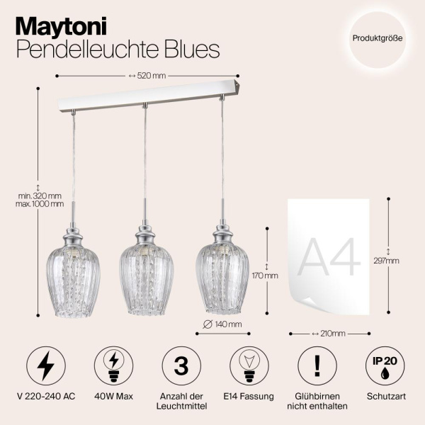 Подвесной светильник Maytoni MOD044-PL-03-N