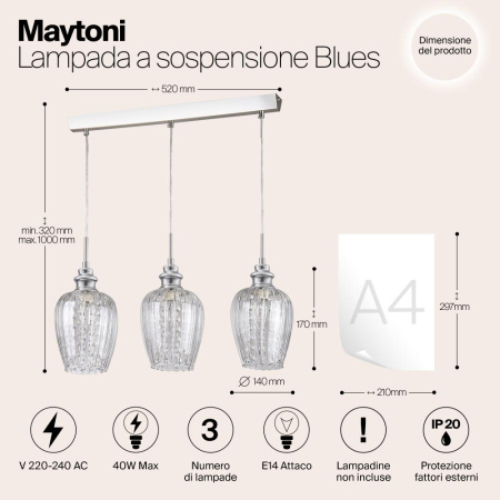 Подвесной светильник Maytoni MOD044-PL-03-N