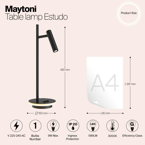 Настольный светильник Maytoni Z010TL-L8B3K