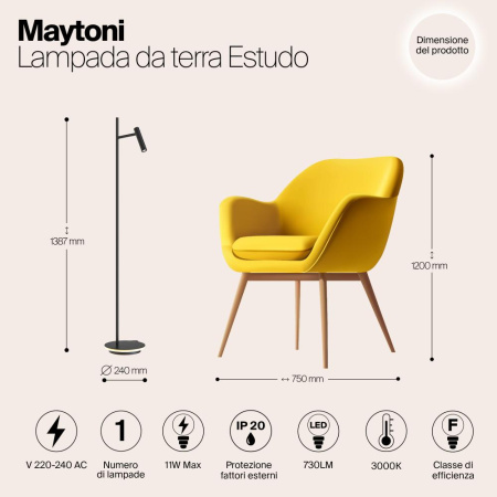 Напольный светильник (торшер) Maytoni Z010FL-L8B3K