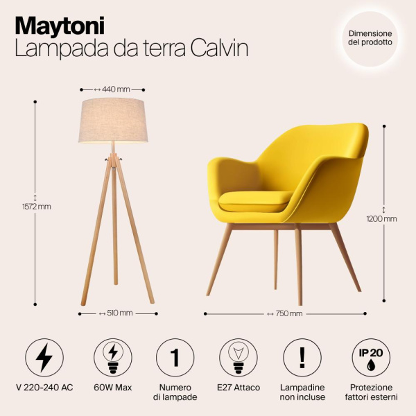 Напольный светильник (торшер) Maytoni Z177-FL-01-BR