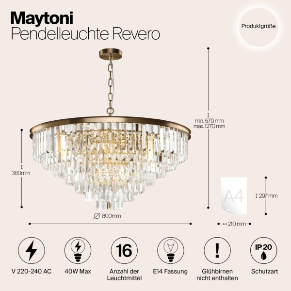 Подвесной светильник Maytoni MOD085PL-16BS