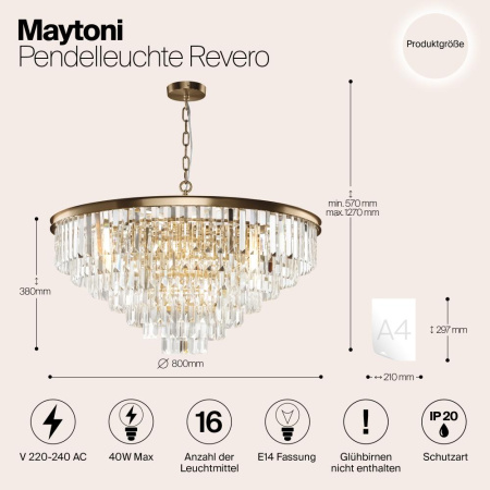 Подвесной светильник Maytoni MOD085PL-16BS