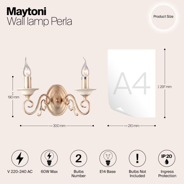 Настенный светильник (бра) Maytoni ARM337-02-R