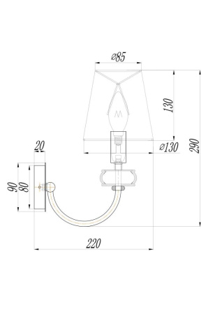 Настенный светильник (бра) Maytoni ARM006WL-01G