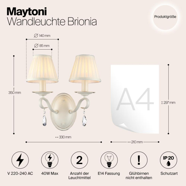 Настенный светильник (бра) Maytoni ARM172-02-G