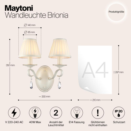 Настенный светильник (бра) Maytoni ARM172-02-G