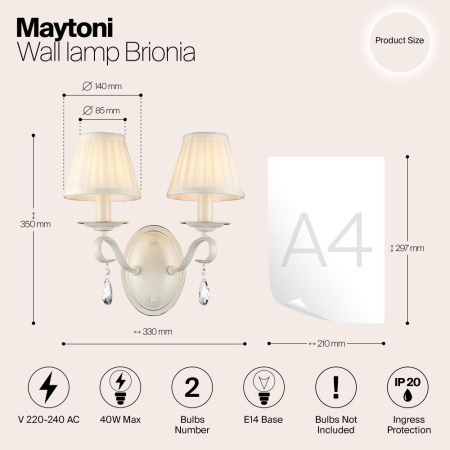 Настенный светильник (бра) Maytoni ARM172-02-G