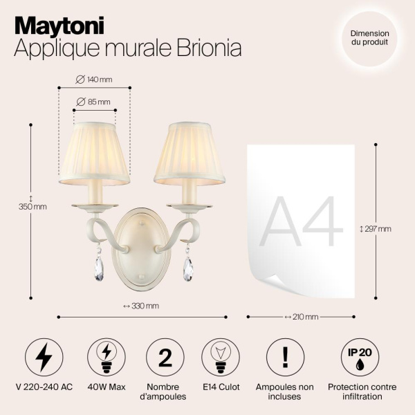 Настенный светильник (бра) Maytoni ARM172-02-G