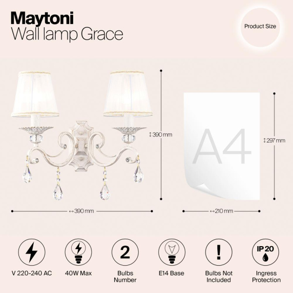 Настенный светильник (бра) Maytoni ARM247-02-G