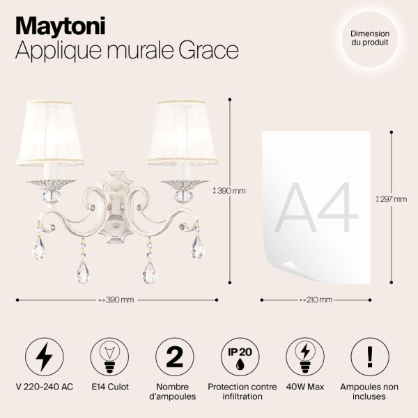 Настенный светильник (бра) Maytoni ARM247-02-G