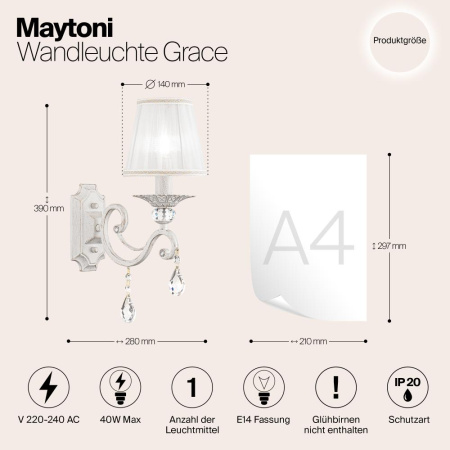 Настенный светильник (бра) Maytoni ARM247-01-G