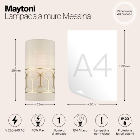 Настенный светильник (бра) Maytoni H223-WL-01-G