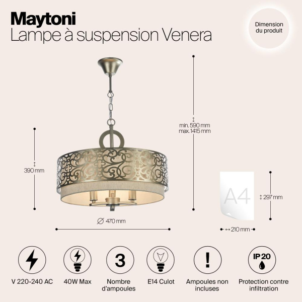 Подвесной светильник Maytoni H260-03-N