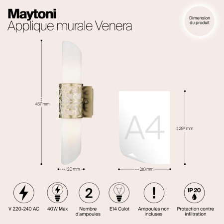 Настенный светильник (бра) Maytoni H260-02-N