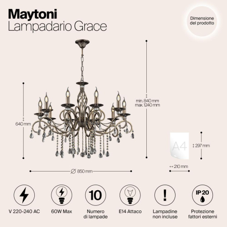 Люстра Maytoni RC247-PL-10-R