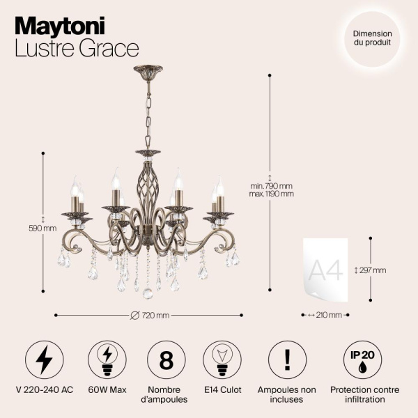Люстра Maytoni RC247-PL-08-R