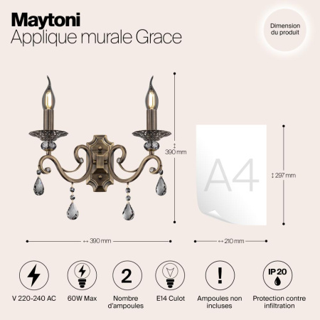 Настенный светильник (бра) Maytoni RC247-WL-02-R