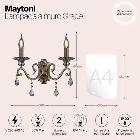Настенный светильник (бра) Maytoni RC247-WL-02-R