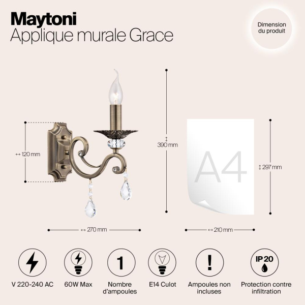 Настенный светильник (бра) Maytoni RC247-WL-01-R