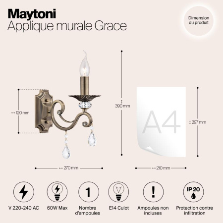 Настенный светильник (бра) Maytoni RC247-WL-01-R