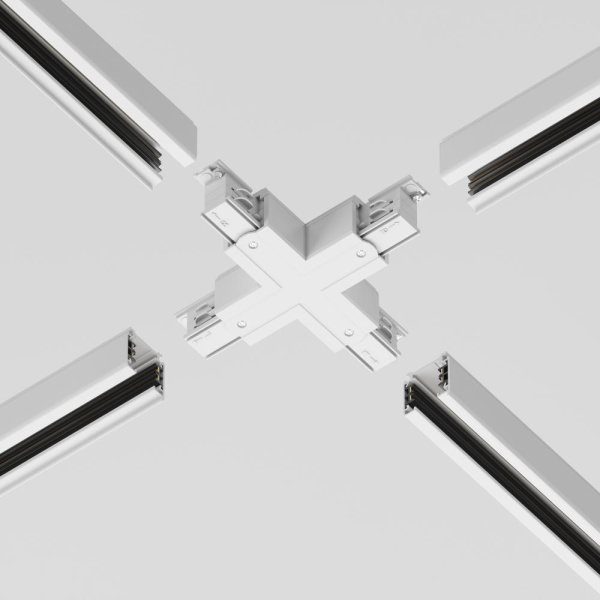 Коннектор Х-образный Trinity белый