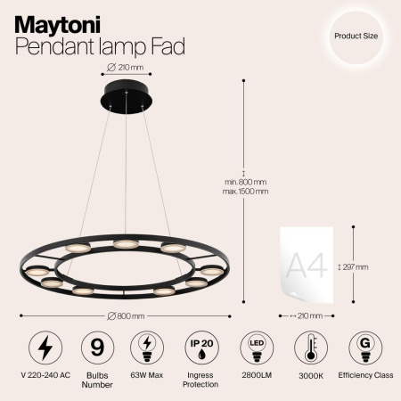 Подвесной светильник Maytoni MOD070PL-L63B3K