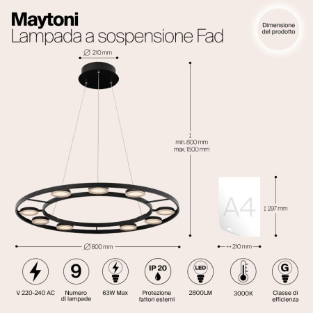 Подвесной светильник Maytoni MOD070PL-L63B3K