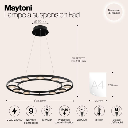 Подвесной светильник Maytoni MOD070PL-L63B3K